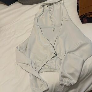 Crop white athletic jacket